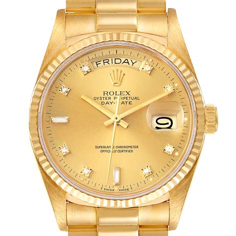 rolex gold presidential day date diamond dial|day date 40 rolex price.